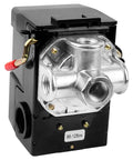 Heavy Duty Four Port Air Compressor Pressure Switch One Quarter Inch NPT 95 To 125 Psi 20 Amp 120 Volt Control Switch with metallic valves