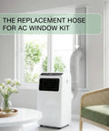 Portable Air Conditioner Vent Hose 47 Inch Long 5.9 Inch Diameter Exhaust Tube For Most Portable AC Units Anti Clockwise Connection Heavy Duty Polypropylene With Steel Ring For Heat Resistance And Long Service Life installed in window