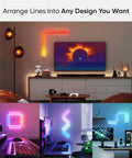Lines Smart LED Wall Light Bar Kit With Music Sync And Screen Sync 16M Colors WiFi Control setup in various patterns