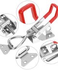 Beefy Heavy Duty Toggle Latch Clamp 2 Pack Made From 304 Stainless Steel With Quick Release Pull Latch 1320 Lbs Holding Capacity For Tool Boxes And Cabinets Anti Rust Hardware Adjustable Length 5.9 To 6.7 Inches Easy Screw Install