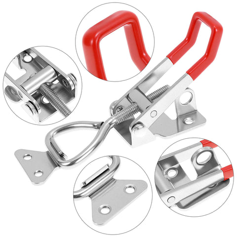 Beefy Heavy Duty Toggle Latch Clamp 2 Pack Made From 304 Stainless Steel With Quick Release Pull Latch 1320 Lbs Holding Capacity For Tool Boxes And Cabinets Anti Rust Hardware Adjustable Length 5.9 To 6.7 Inches Easy Screw Install