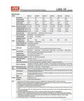 Built Like A Tank 36W 24V 1.5A Enclosed Switching Power Supply specifications sheet with detailed output and input ratings.