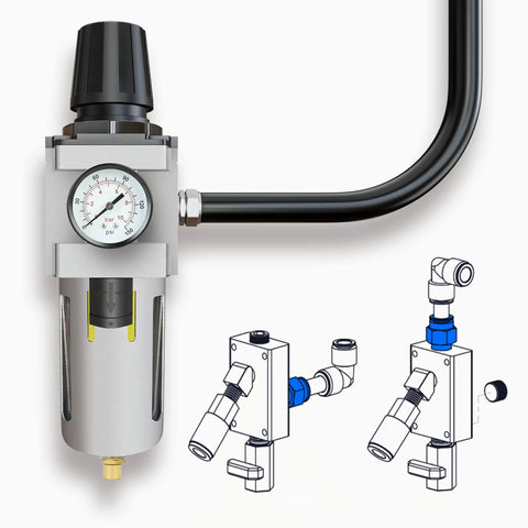 Three Quarter Inch Air Piping Tee Fittings, Nickel Brass Plated, 200 PSI Working Pressure shown with schematic illustrations