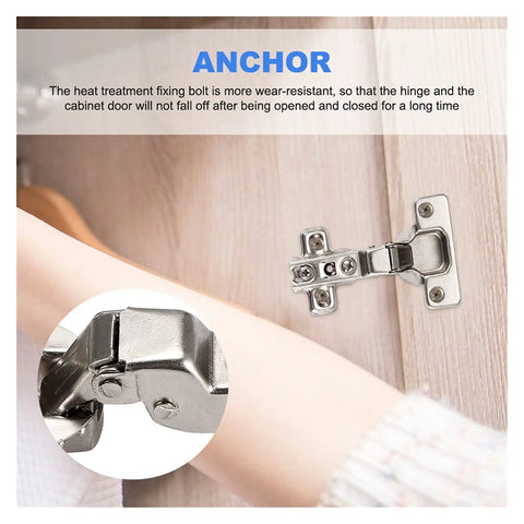 10 Pack Stainless Steel Cabinet Door Hinges With Ultra Quiet Soft Close For DIY Ready Kitchen Cupboard Furniture installed
