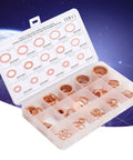 Solid 150 Pack Red Copper Gasket Washers M5 To M22 Perfect For Car Sealing Jobs Oil Water Fuel Hydraulic Connections That Keep You From Leaking Or Stressing No More Drips Just Quality Seals That Last! open organizer with assorted copper washers