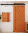 Heavy Duty Barn Door Hardware Kit For Indoor Sliding Doors With Ceiling Rail System And T Shape Rollers 12 Ft Track Carbon Steel