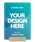 Custom Acrylic Sign 5x7 Inches For Indoor Use With Stand Personalized Logo And Text For Office Doors Reception Desks Waiting Areas And Home Signs Dope Looking Clear Acrylic Signage