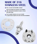 Close-up view of One Half Inch Lift The Dot Marine Snap Fasteners Kit components, 316 stainless steel for tarps, boat covers.