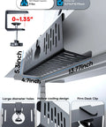 No Drill Under Desk Cable Management Tray With Clamp On Design, Heavy Duty Metal Wire Organizer For Office And Home, 13.8 Inch By 5.3 Inch By 4.7 Inch, Punch Free Desk Cable Tray, Black