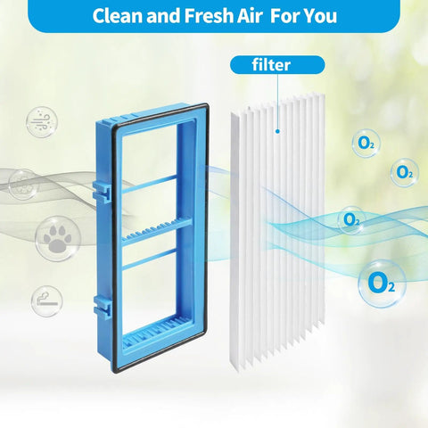 Four Pack Replacement Filters For Holmes AER1 Total Air Filter 30AT 242NUC Compatible blue frame and pleated filter design