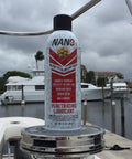 Fast Acting Penetrating Oil Spray 11 Oz For Rusted Bolts Nuts And Threads - Military Grade Lubricant With Nano Diamond Technology, Foam Action shown on a boat.