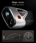 Game Changing Golf Range Finder With Slope And 1200 Yard Capability Light Adaptive Display With Slope Button Visible