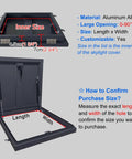 All Weather Heavy Duty Aluminum Roof Hatch Cover Attic Access Lid For Outdoor Roofs And Skylights Rust Resistant Leakproof Seal Emergency Access Yard Ready And School Factory Home Use 65x45cm, open view