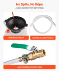 Heavy Duty Manual Transmission Fluid Transfer Pump Featuring Five Liter HDPE Tank with funnel spout and leak-proof brass valve.