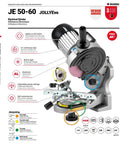 Heavy Duty Bench Grinder For Chainsaw Chain Sharpening Featuring Dead On Adjustable Vise Bright Work Light And Grinding Wheels, showcasing features.