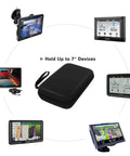 Straight Up 7 Inch GPS Carrying Case Built Tough With Dead Center Shockproof EVA Hard Shell Protective Travel Pouch Universal Fit For Garmin TomTom Magellan Nav Systems And Open Highway Drives Black with GPS devices.