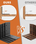 Comparison of Shop Grade Tough As Nails Steel Angle Bracket 3 By 3 By 1.5 Inch versus rusty brackets, showcasing 90-degree support.