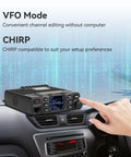 Dual Band Mobile Ham Radio With Rotatable LCD Display Long Range 2m 70cm Transceiver installed in vehicle dashboard