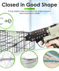 Pro Grade 16 Gauge Half Inch Crown Hog Rings Forged From Authentic 304 Stainless Steel 1000 Piece Bundle Heavy Duty Tacker Staples No Jam Headaches Built Like A Tank For Swift Fixes using a tacker on a wire frame.