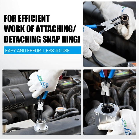 Shop Ready Pro Grade 8 Piece Precision Snap Ring Pliers Set used in auto repair with CR-V steel and angle tips