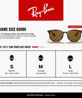 RB4306F Hexagonal Sunglasses With Light Havana Frame And Polarized B15 Brown Lenses size guide for narrow to wide fits
