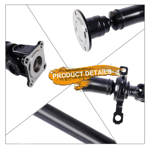 Rear Driveshaft For Ford Edge And Lincoln MKX AWD Heavy Duty Replacement Prop Shaft Assembly For 2.0L 3.5L 3.7L Engines Fits 2009 2014 Edge And 2011 2014 Edge Replaces DT4Z 4R602 A SK936846 black AWD prop shaft detail with flange ends