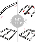 Rock Solid Heavy Duty 3 Inch Low Profile Full Size Box Spring Replacement Mattress Foundation easy setup guide, assembly steps included.