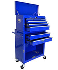 Badass 8 Drawer Rolling Tool Chest Modular Detachable Design Heavy Duty Workhorse For Garage Shop And Mechanic showing dimensions and compartments.
