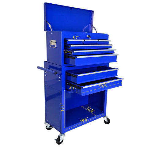 Badass 8 Drawer Rolling Tool Chest Modular Detachable Design Heavy Duty Workhorse For Garage Shop And Mechanic showing dimensions and compartments.