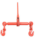 Two Pack Ratchet Load Binder Kit For 5/16 To 3/8 Inch Chain With 5400 Lbs Working Load Limit, 24 Inch Hook To Hook, 15.5 Inch Ratchet Handle