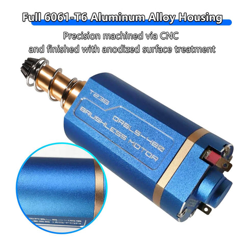 Long Shaft Brushless Airsoft Motor With High Thermal Efficiency, Beast Torque And Speed For M4 M16 MP5 G3 P90 And Other AEGs
