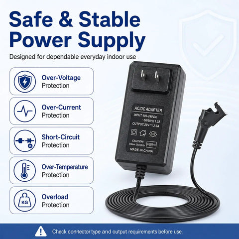 29V 24V 2A Universal Recliner Power Supply Plug In Adapter For Electric Chair Sofa Couch Lift Motor with safety features.