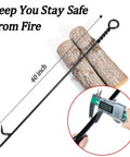 40 Inch Fire Poker For Fire Pit With Twisted Rope Handle Heavy Duty Handmade Steel Campfire Poker For Wood Stove Log Coals