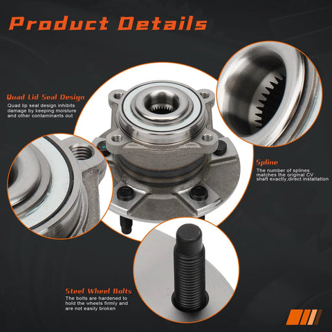 Product details of Pair Wheel Hub And Bearing Assembly For Chevy Equinox 2005 Rear Left And Right Drop In 5 Lug Without ABS Fits Pontiac Torrent 2006 And Saturn Vue 2002 2003 2004 2005 2006 2007