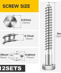 Beefy Heavy Duty Lag Bolts Kit With Washers For Wood Projects 304 Stainless Steel Five Sixteenths Inch Diameter Three Inch Length Partial Thread Bright Finish Twelve Sets Includes Twelve Bolts And Twelve Flat Washers By MYWISH screw specifications image.
