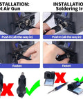Installation process details for 2 In 1 Hot Air Rework And Soldering Iron Station For Pros With 10 Solder Iron Tips.