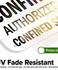 Badass Confined Space Safety Sign 10X14 Inch Warning Plaque For Restricted Entry Zones with UV fade resistant display.