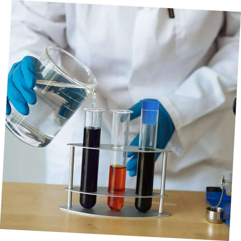 Topperfun High Temp Silicone Rubber Tapered Assortment Kit With Sealing Plugs For Test Tubes Flasks And Tanks To Mask Off Holes Effortlessly. Lab scene with sealed test tubes