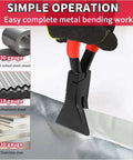 Three Piece Sheet Metal Hand Seamer Set with Straight 45 Degree and 90 Degree Jaws for precise bending operations on various metals