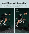Cyclist using Smart Indoor Bike Trainer With 2200W Brushless Motor 19 Percent Gradient Simulator Virtual Shifting
