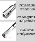 Close-up of Two Piece Forstner Drill Bit Extension Kit with 4.5 and 7 inch extensions, 3/8 inch shanks, high carbon steel material.