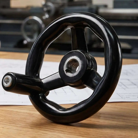 Two Pack Lathe Hand Wheel With Comfortable Grip For Machine Tools And Milling Machines, Four Inch Hand Crank Handles In Bakelite And Iron