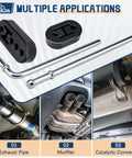 Universal Exhaust Hanger Kit For Quick Strong Mounts 16 Piece Set With Heavy Duty Steel Rods And Rubber Hangers For Weld On Install