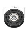 Tough As Nails Nylon U Groove Pulley With U608ZZ Ball Bearing 8x40x10mm 4 Pack Shielded GCr15 Chrome Steel Bearings ABEC3 For Smooth Durable Motion And Low Friction, 40mm pulley with 8mm bore