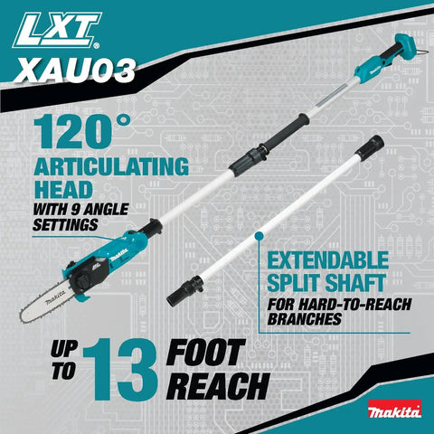 18V LXT Brushless Cordless Extendable Pole Saw With 14 Ft Reach, 9 Angle Settings, 6 Ft To 9 Ft Adjustable Shaft, product image