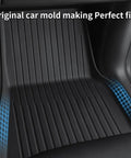 Hella Custom Fit TPE Floor Mats For Tesla Model Y 2020 To 2024 Waterproof Anti Slip Front And Rear Liners Dope Black with molded fit design.