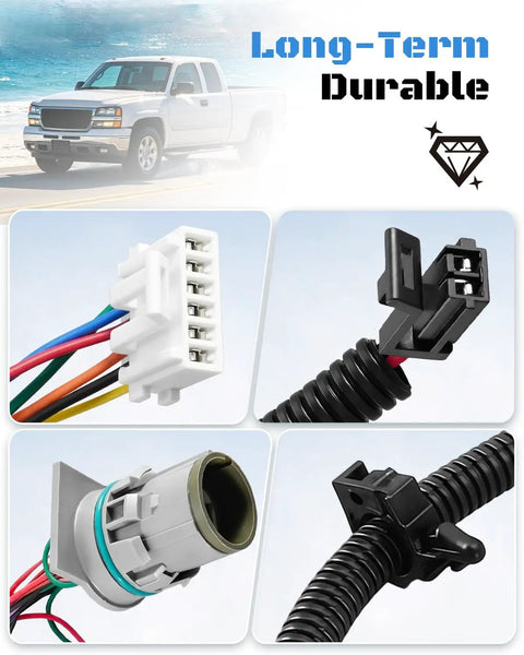 Hot Shot 5 Speed Transmission Wiring Harness For Chevy Duramax Diesel GMC 2004 2005 showing durable connectors and wiring details.