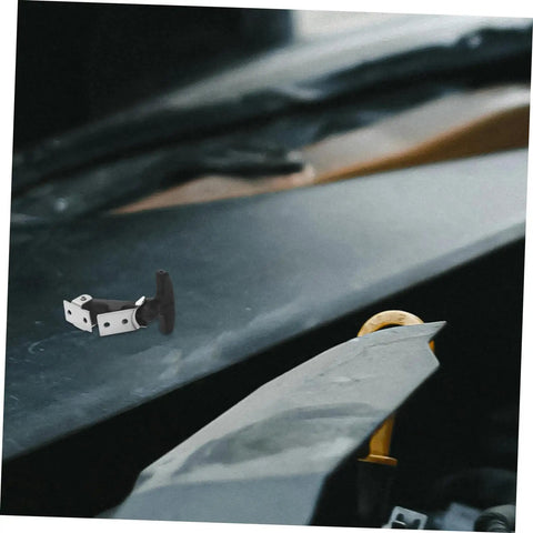 Elastic T Handle Draw Latches With Rubber Hood Catch Lock Bracket on vehicle surface