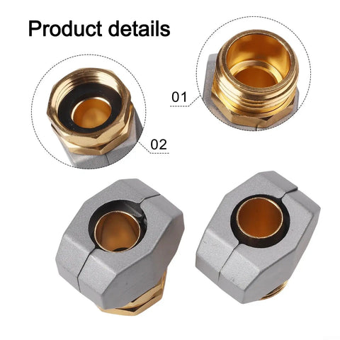 Heavy Duty Hose Repair End Fittings Connectors For 3/4 And 5/8 Inch Hoses, Quick Fix Aluminum And Zinc Alloy With Clamps, Easy Install