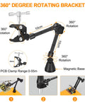 360 degree rotating bracket of Helping Hands Soldering Third Hand With 3X And 6X LED Magnifying Lamp Hot Air Gun Holder